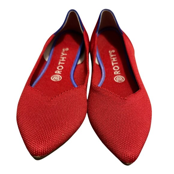 Rothy’s The Point Flats Red Knit Women’s Size 10 - Picture 4 of 7